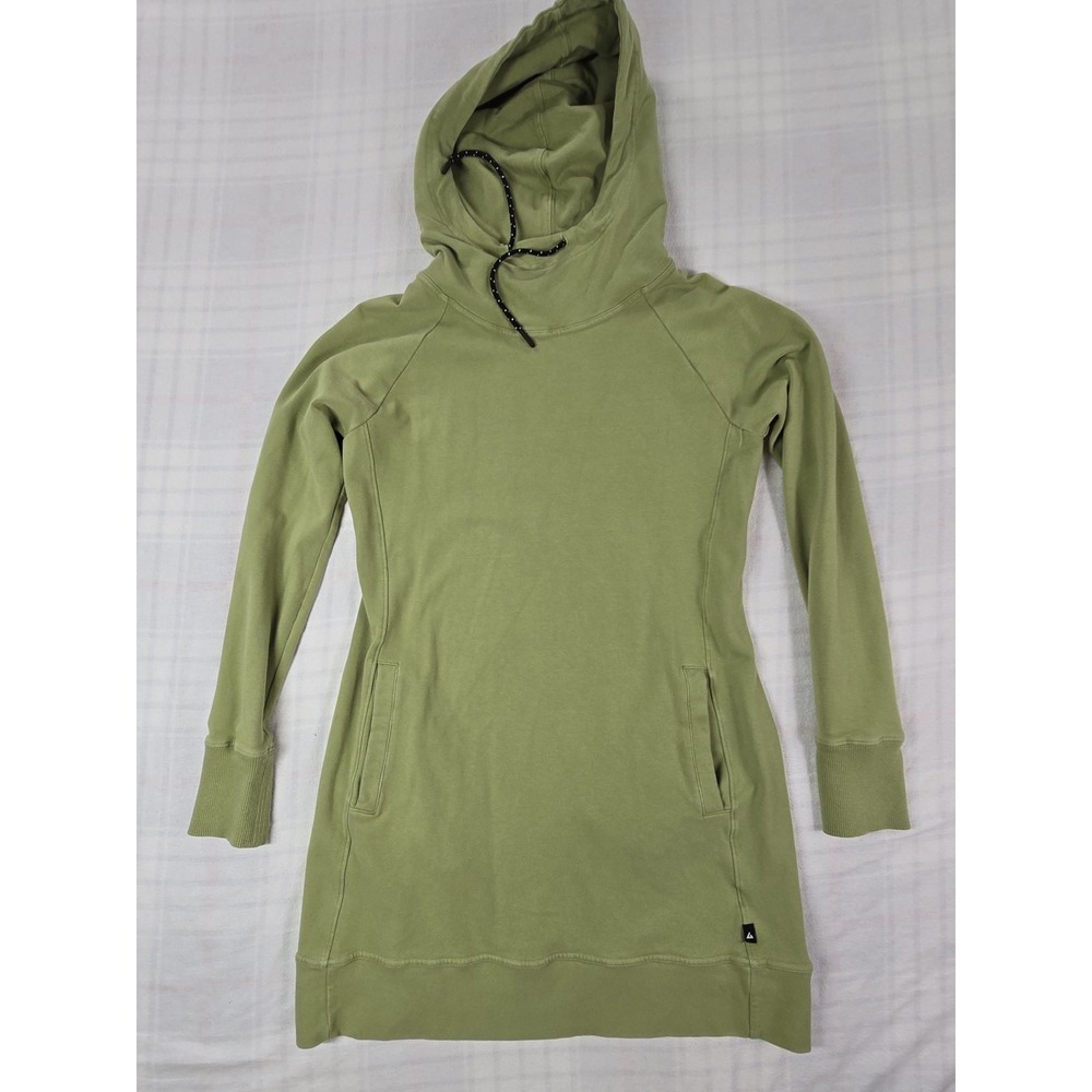 American Giant Womens Hoodie Dress Funnel Neck Pullover Sweatshirt Olive Green S - Picture 1 of 10